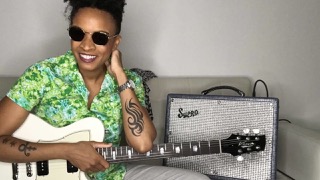 Thumbnail image of Tony award-winning guitarist Angie Swan.